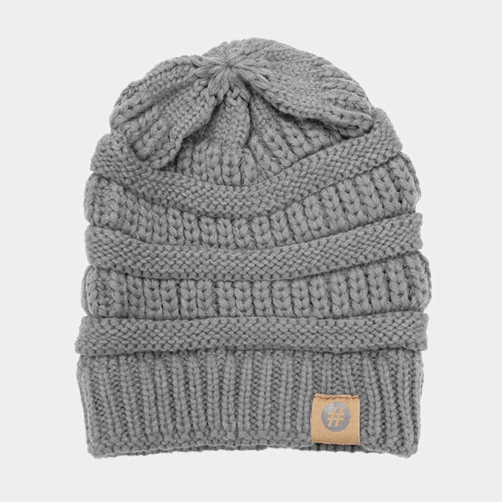 # Hashtag Cable Knit Beanie Hat